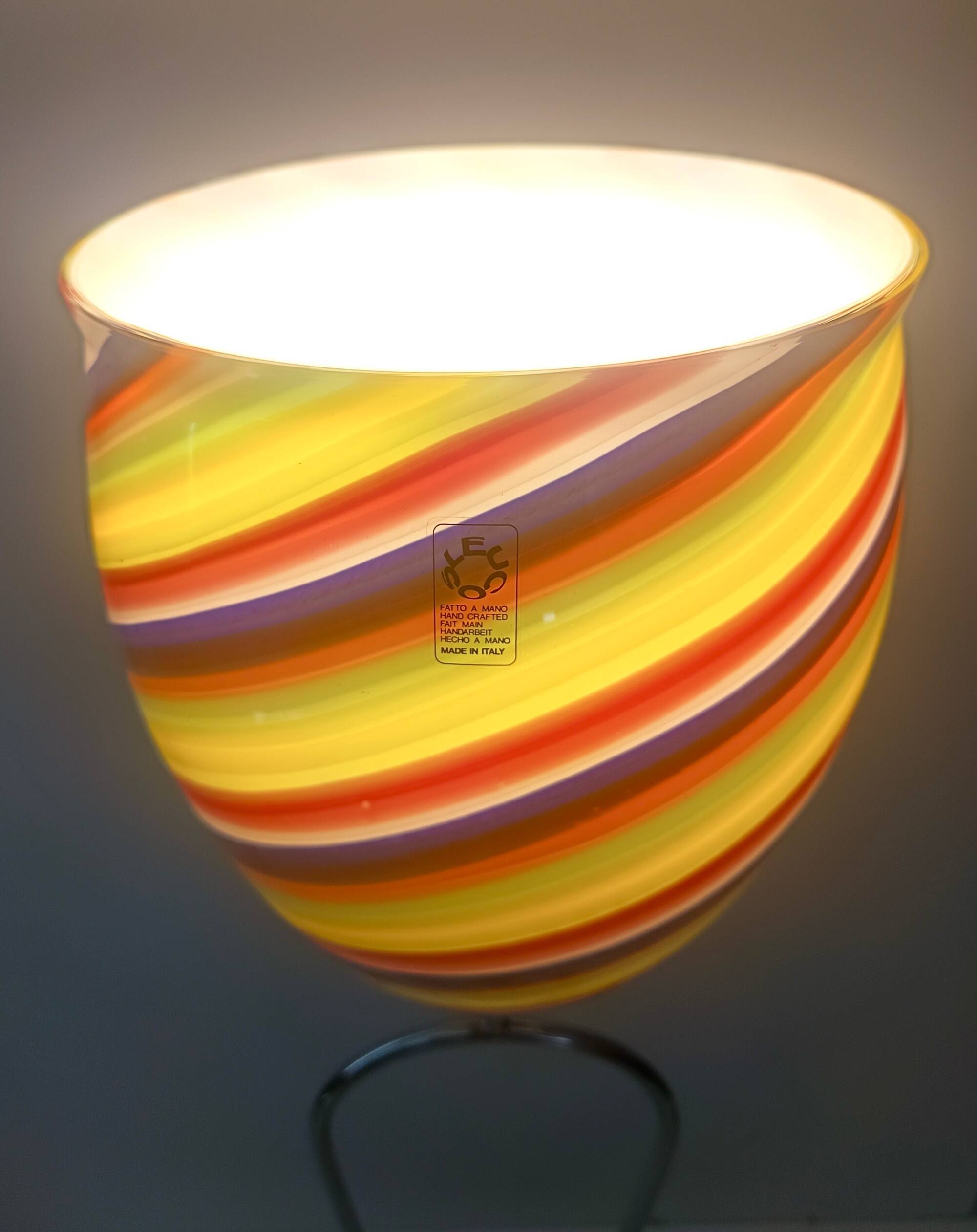 Multicolored Murano Glass Table Lamp by Leucos, Italy 1980s