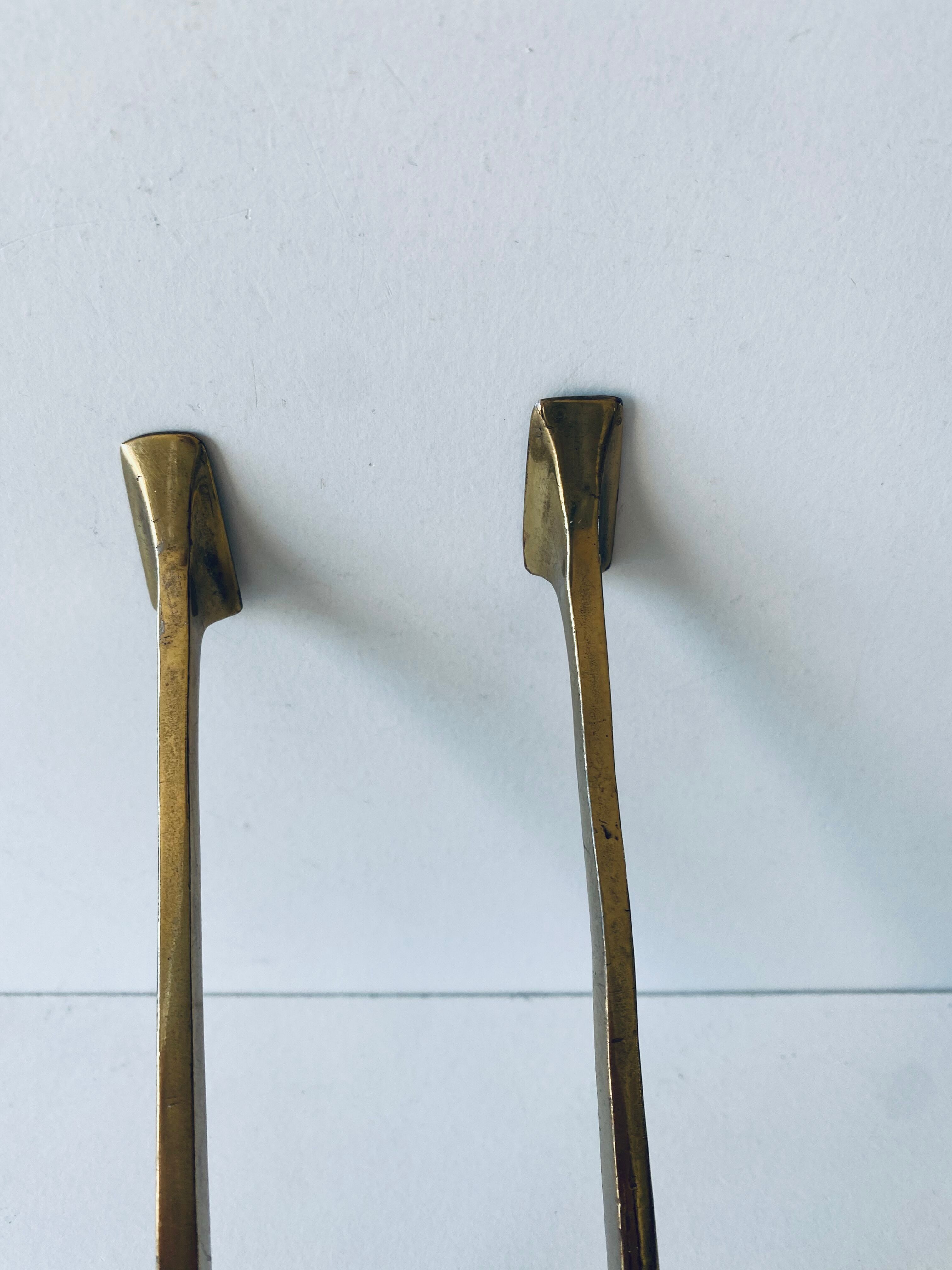 Pair of vintage brass hooks