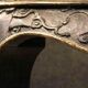 China 19th century console half moon black wood.