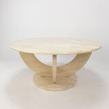 Table basse italienne en travertin, années 1970