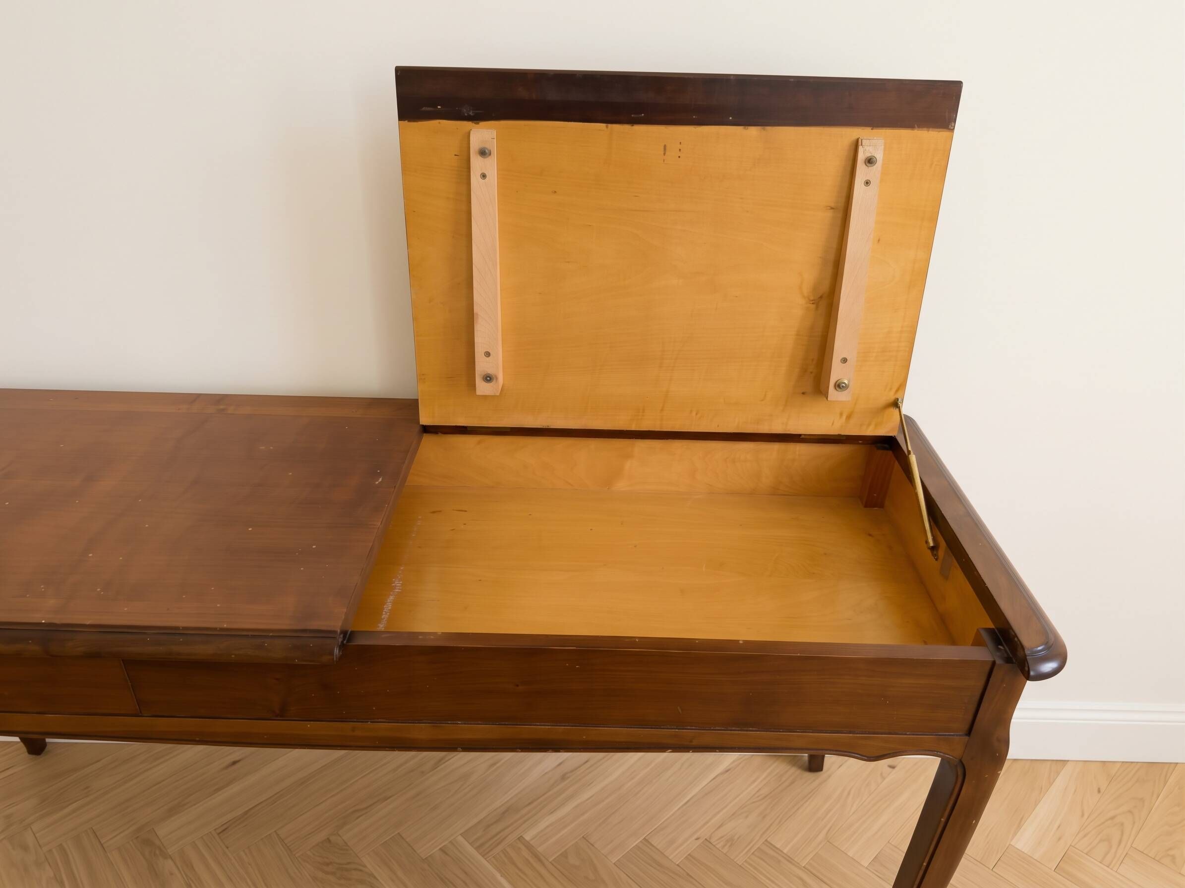 Vintage 1950s wooden dressing table console.