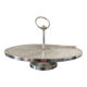Marble cheese platter and silver metal 1970