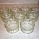 9 ramekins in vintage pressed and molded glass