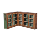Buffet vaisselier d'angle bois viieux teck