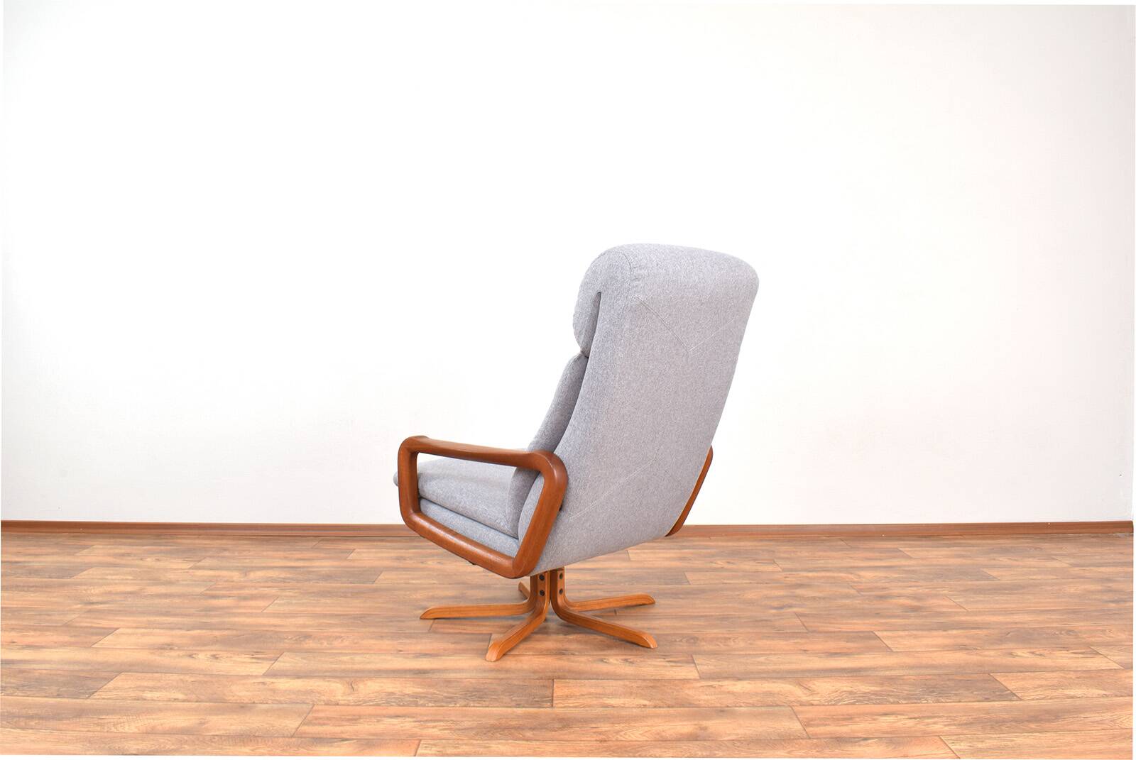 Mid-century Danish teak swivel office chair, 1960s.