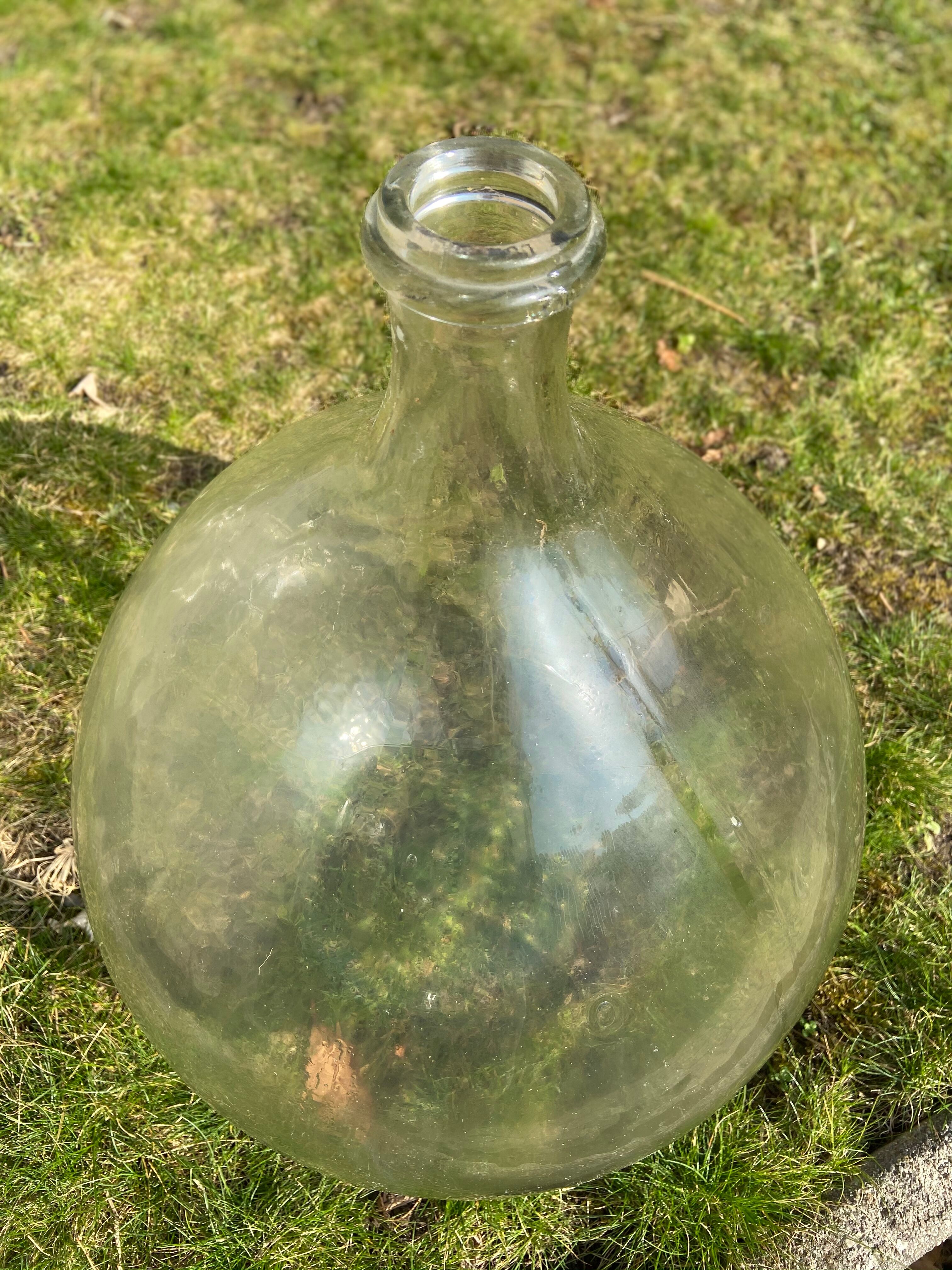 Very fat demijohn transparent