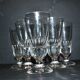Series of 6 mazagran bistrot coffee glasses in thick glass 1900-1920