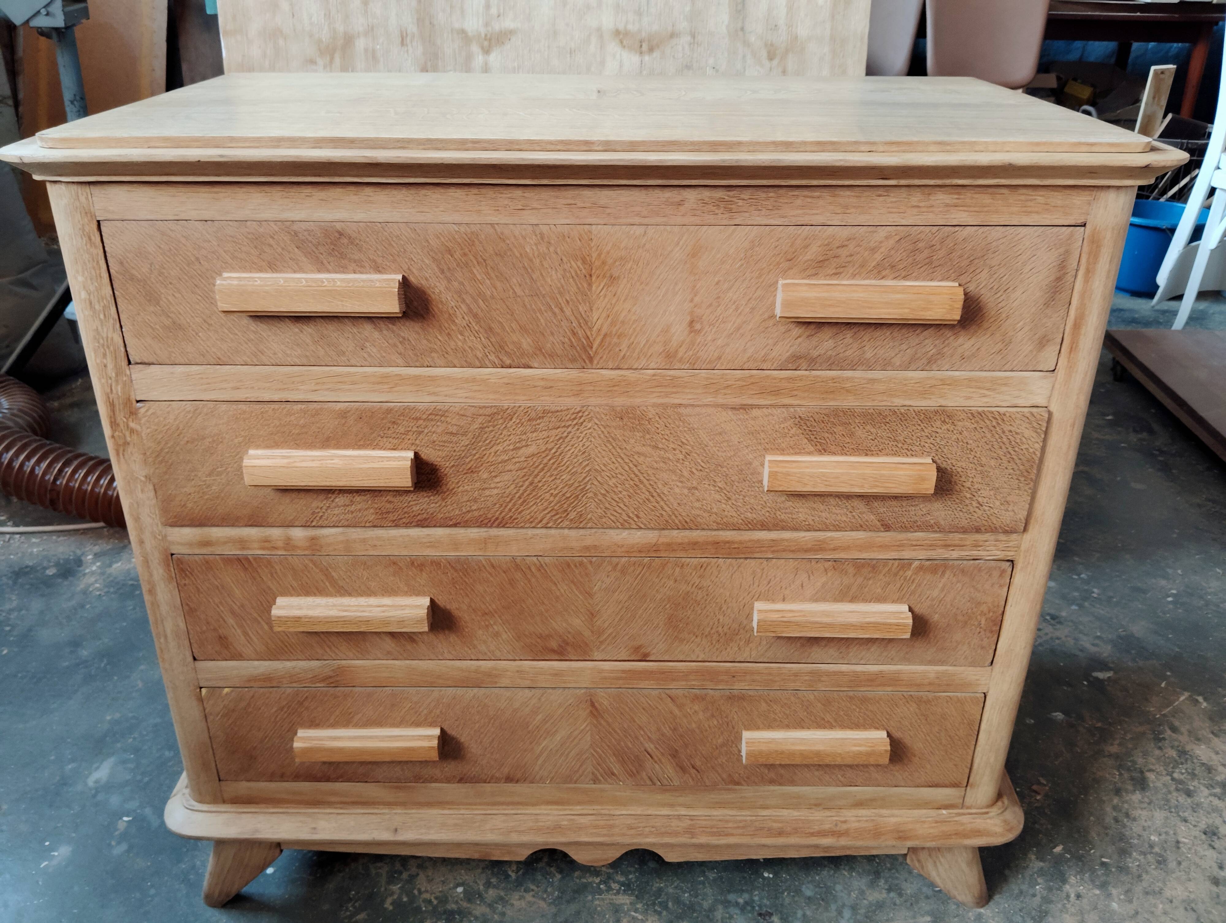 Vintage light oak chest of drawers