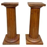 Large French Neoclassical Columns in Pine Wood, 1910, Set of 2