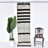 2x8 White Brown Striped Turkish Vintage Runner Rug 68x255Cm SK 242879