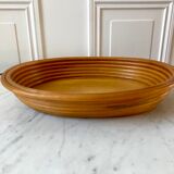 Rattan basket and wood 70s