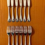 Christofle Perles 6 fish cutlery set: 12 pieces, excellent condition