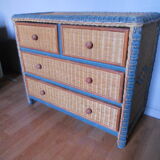 Vintage rattan dresser