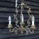 Italian Vintage patinated bronze chandelier with 4 lights with a beautiful wow patina