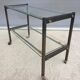 Vintage 1960s metal and glass rolling table