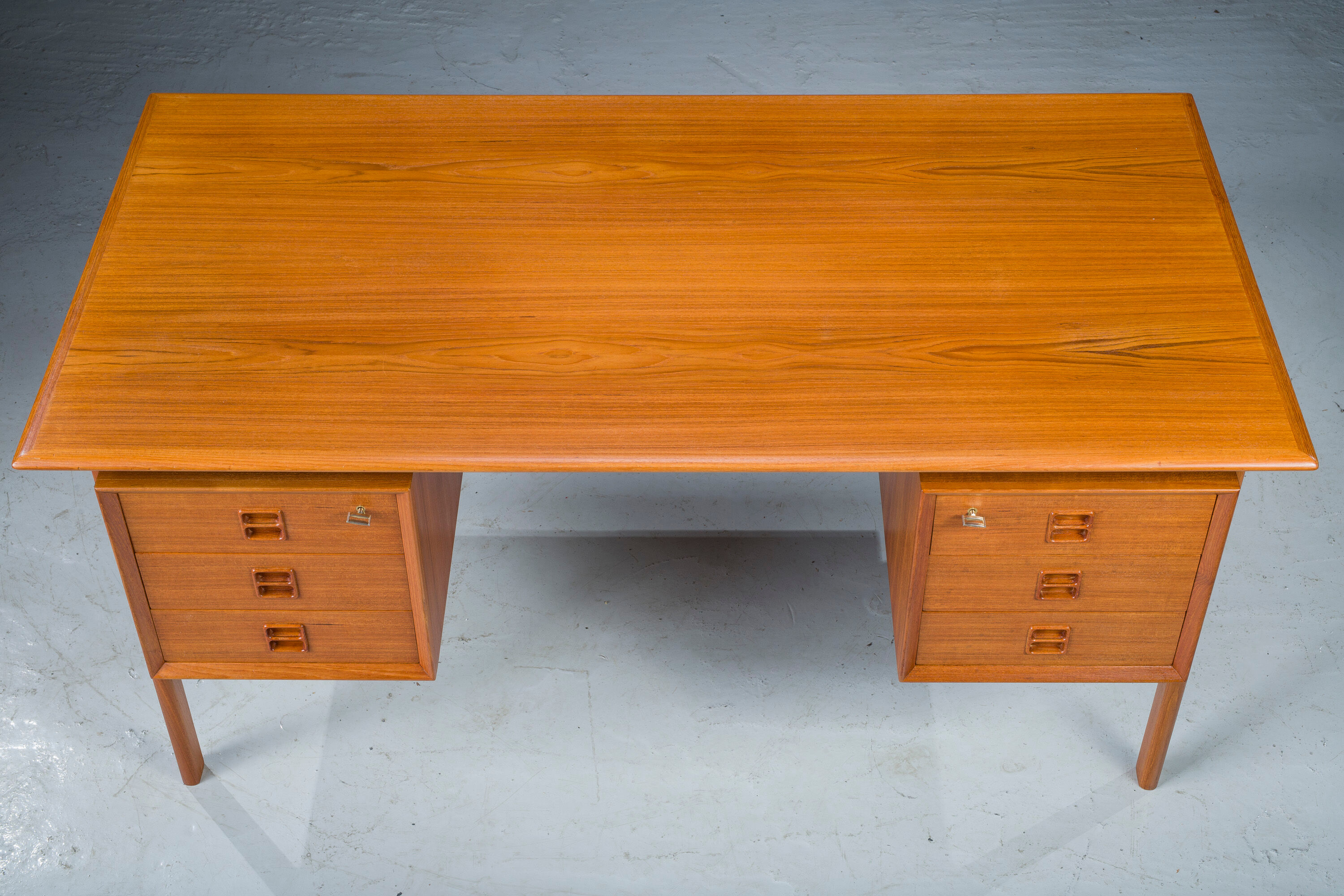 Double-Sided Teak Desk to Arne Vodder from Brouer Møbelfabrik, Denmark, 1960s