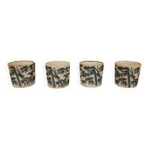 4 tasses à thé vintage en grès