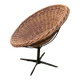 Chaise pod pivotante en rotin et fer, années 1960