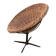 Chaise pod pivotante en rotin et fer, années 1960