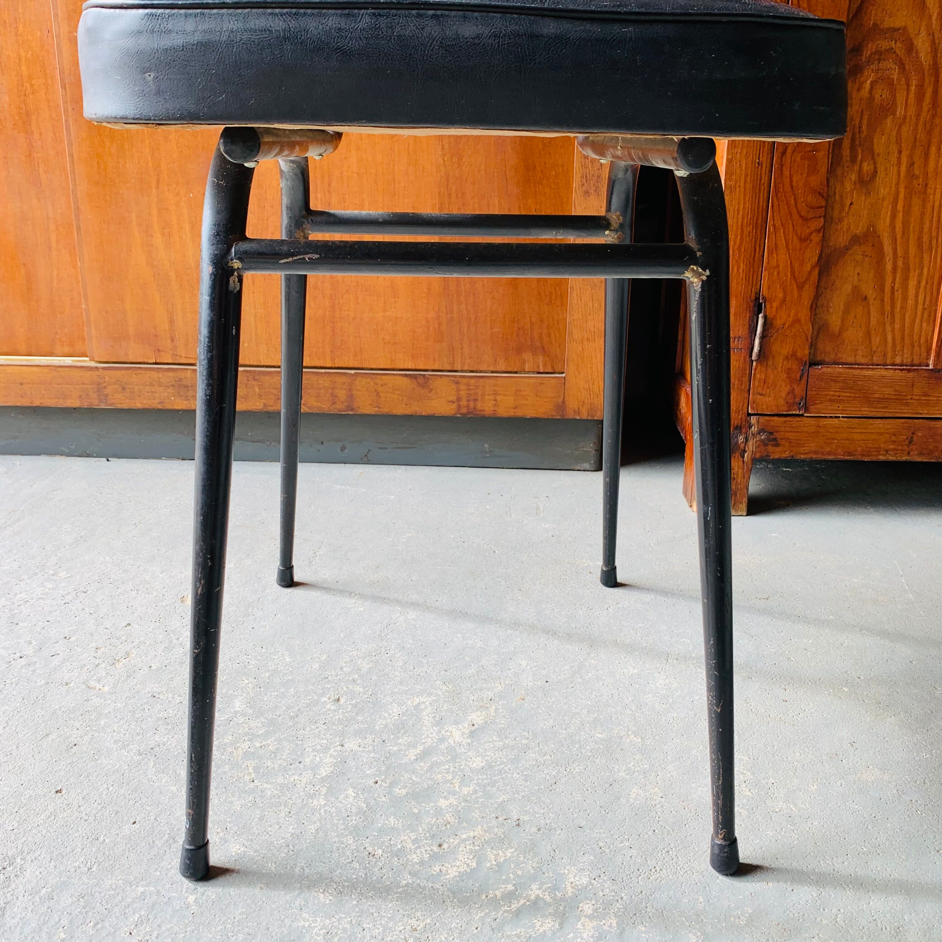 Pair of vintage black skai chairs