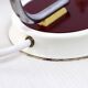 Pair of grape glass and metal bedside lamps
