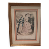 Engraving " La mode des demoiselles " 1846