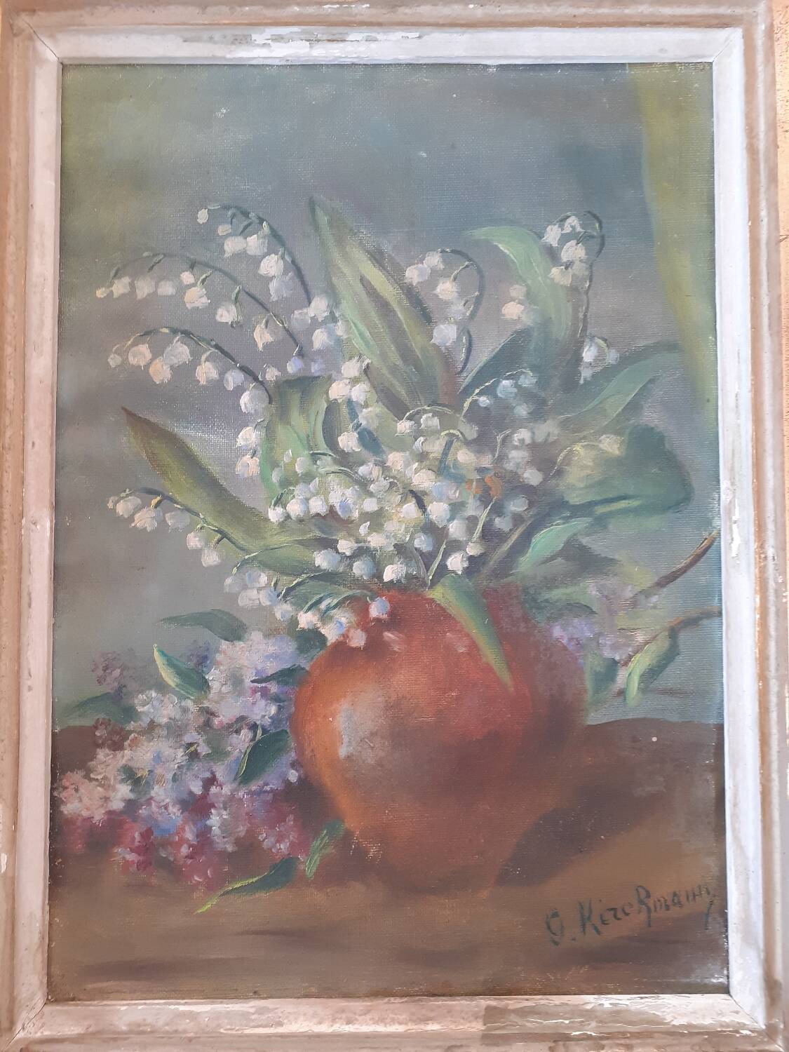 Lily of the valley bouquet painting