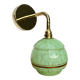 Vintage tulip wall lamp in mint green and gold Clichy glass