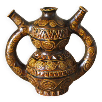 Huguette Bessone ceramic double-handled vase