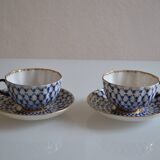 2 Russian Lemonosov porcelain tea cups