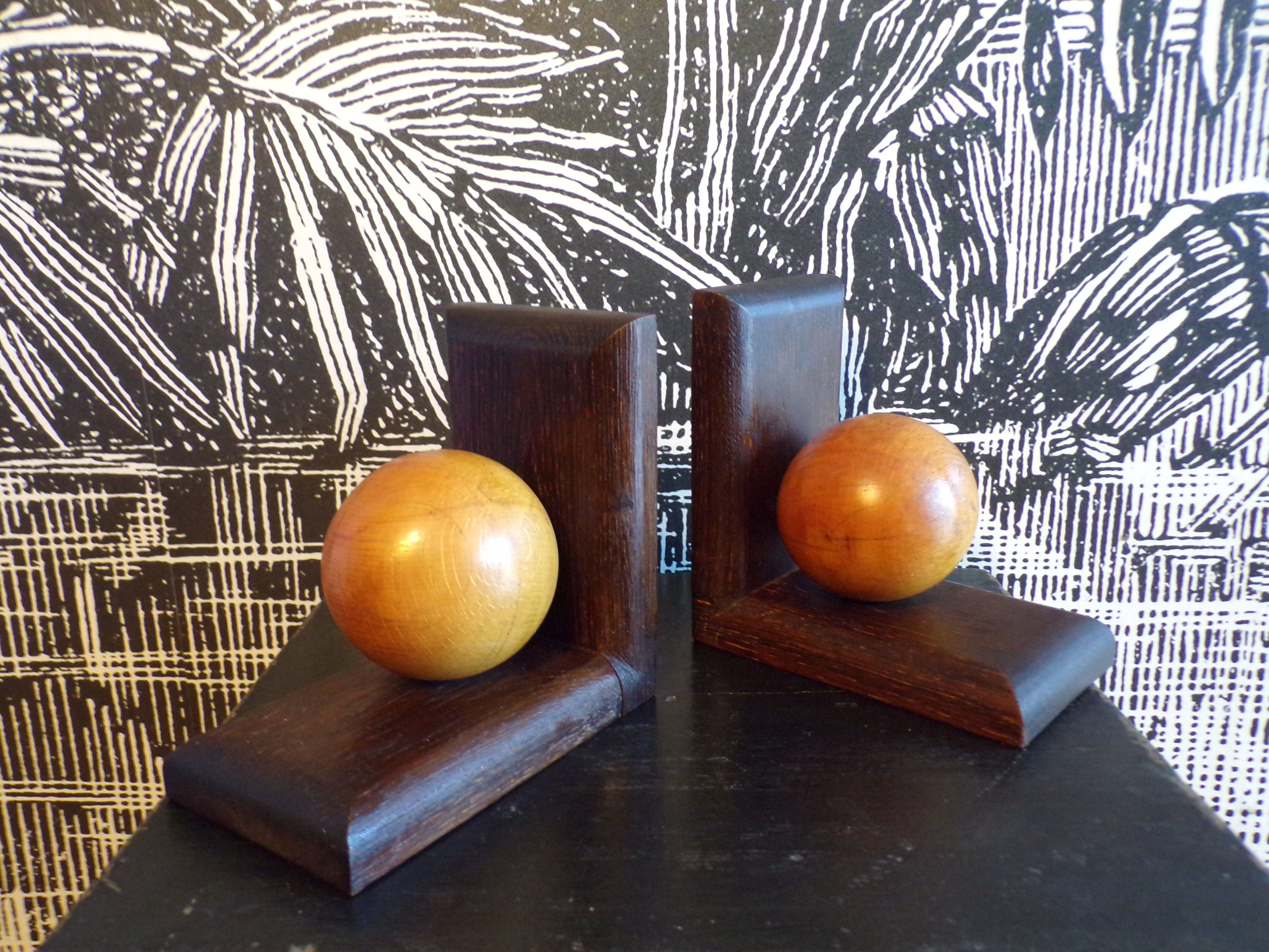 Pair of two-tone art deco bookends