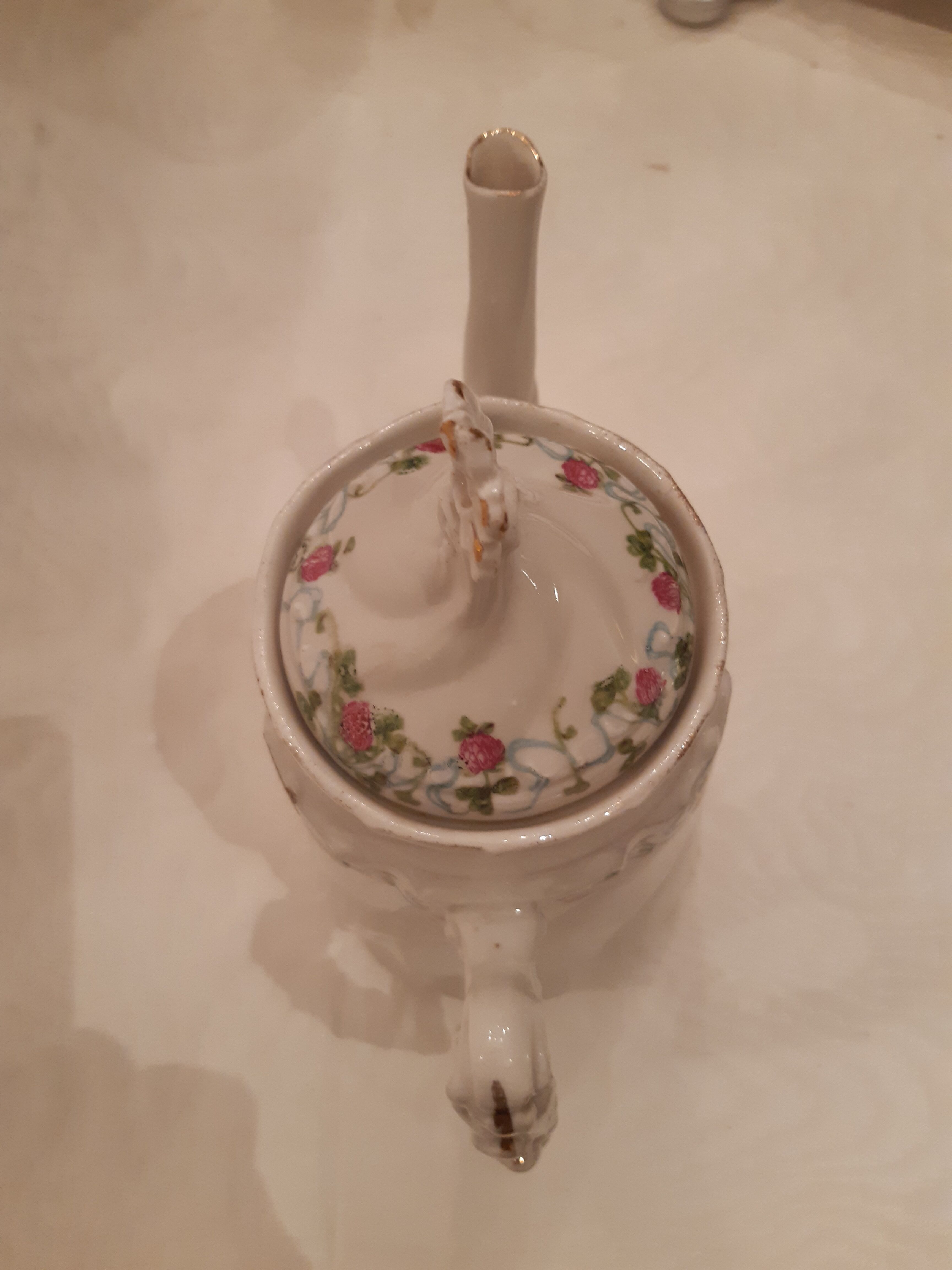 1900 porcelain coffee maker, beautiful vintage decoration element