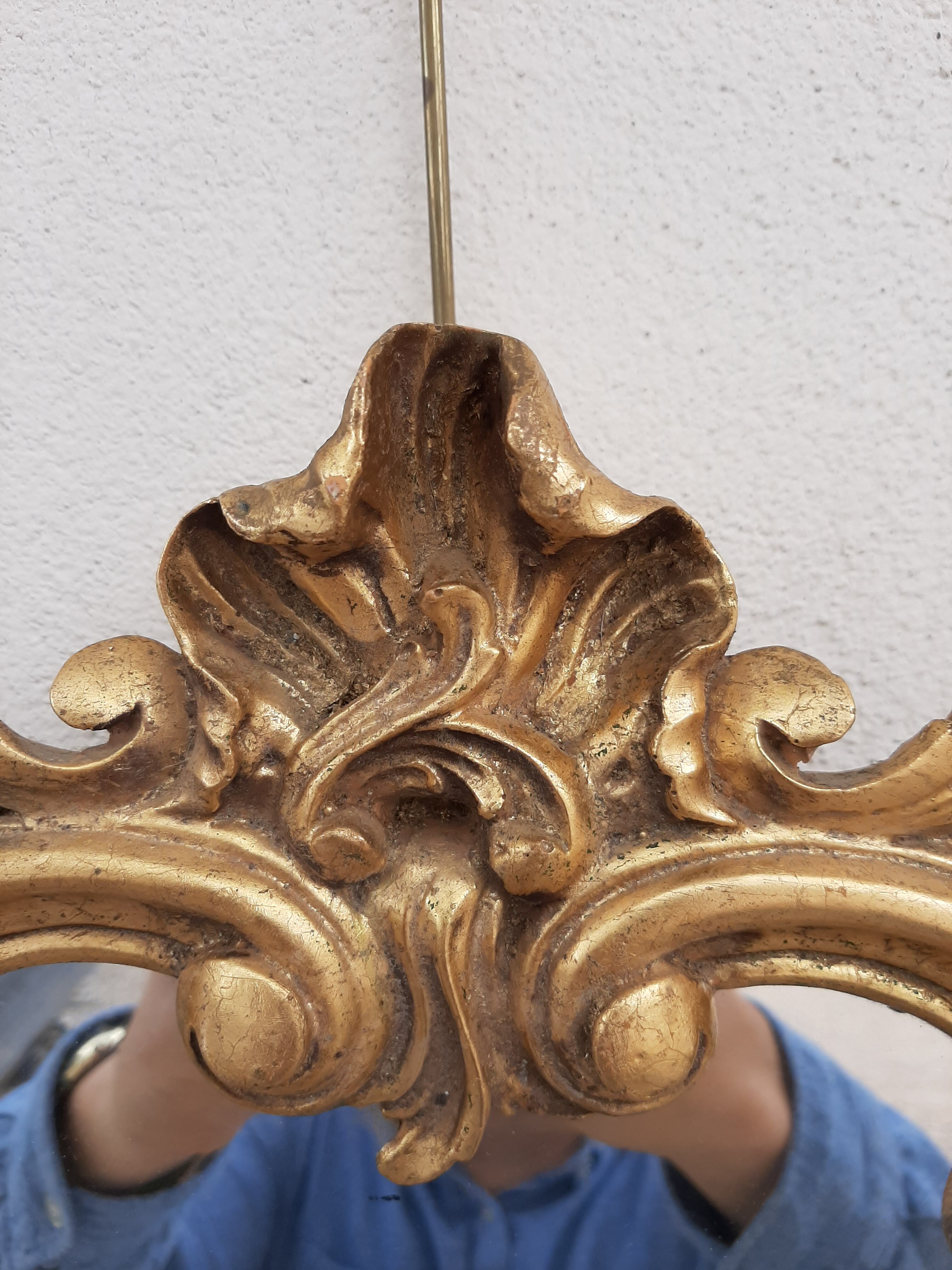Miroir style Louis XV doré - 100x33