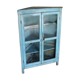 Buffet  d'angle bleu turquoise vieux teck