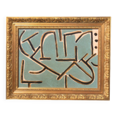 Abstract painting in a gold frame