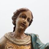 French 18th Century Religious Statue of the Virgin Mary on a cloud