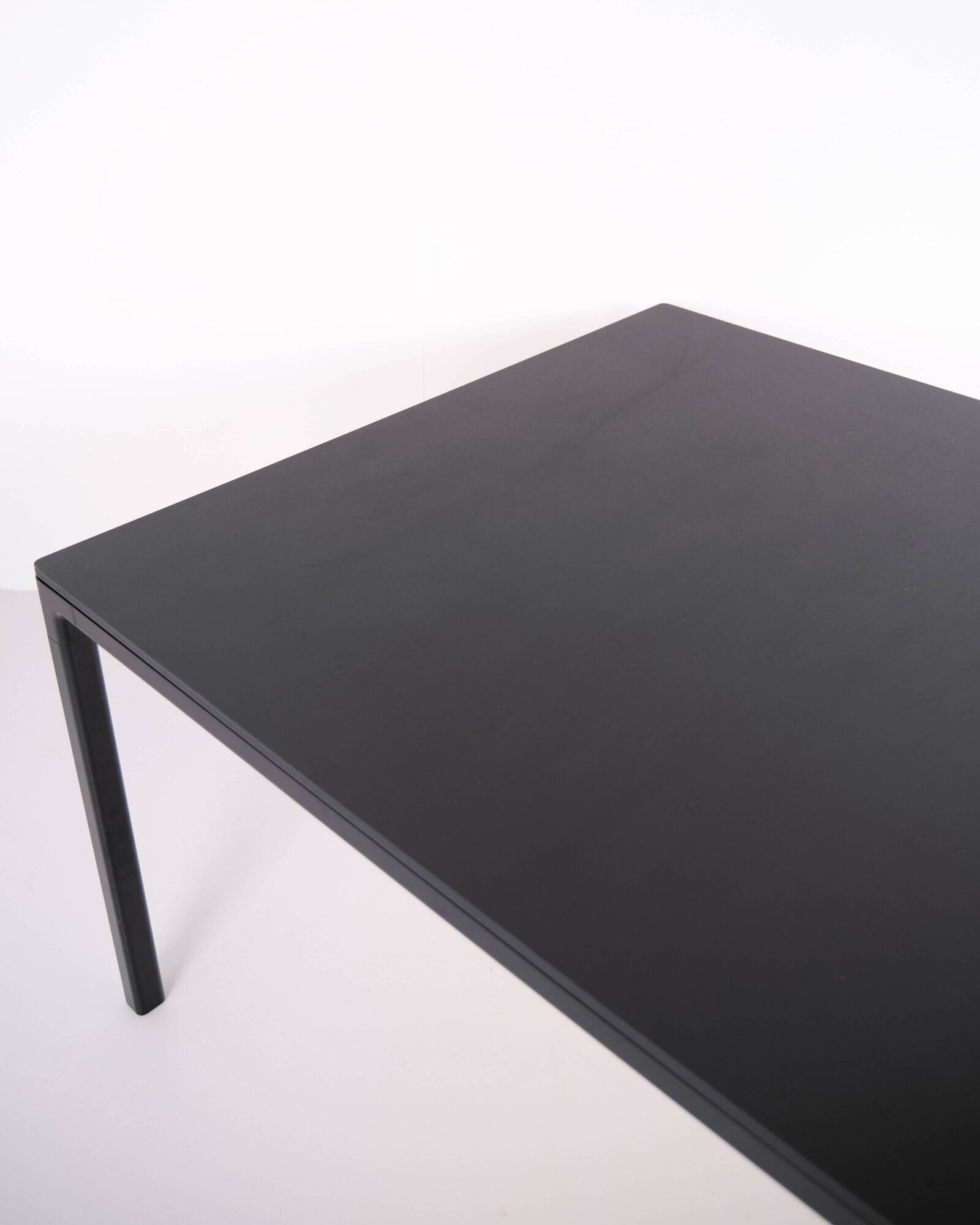 HAY T12 dining table – black linoleum – black aluminium frame