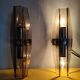 Pair of vintage design double fires smoked glass