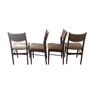Lot de 4 chaises scandinaves des années 70