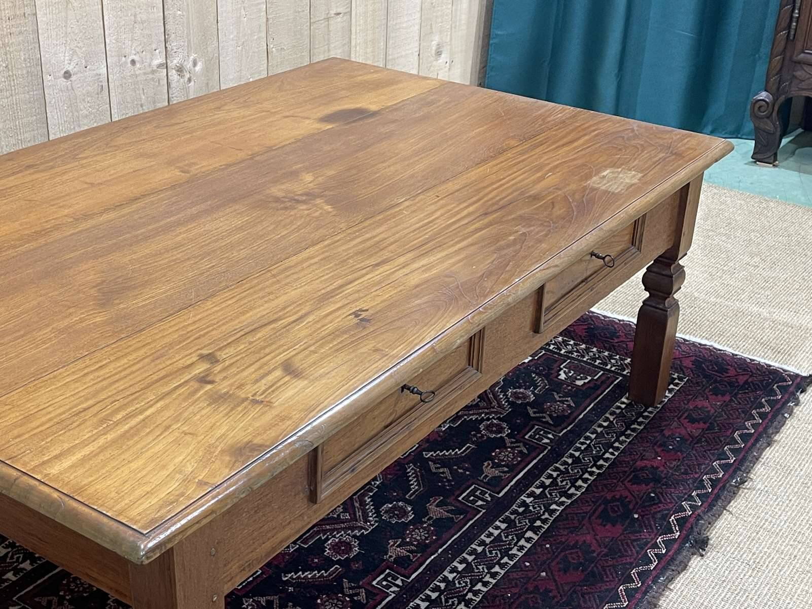 Teak coffee table with 2 drawers from the 1950s.