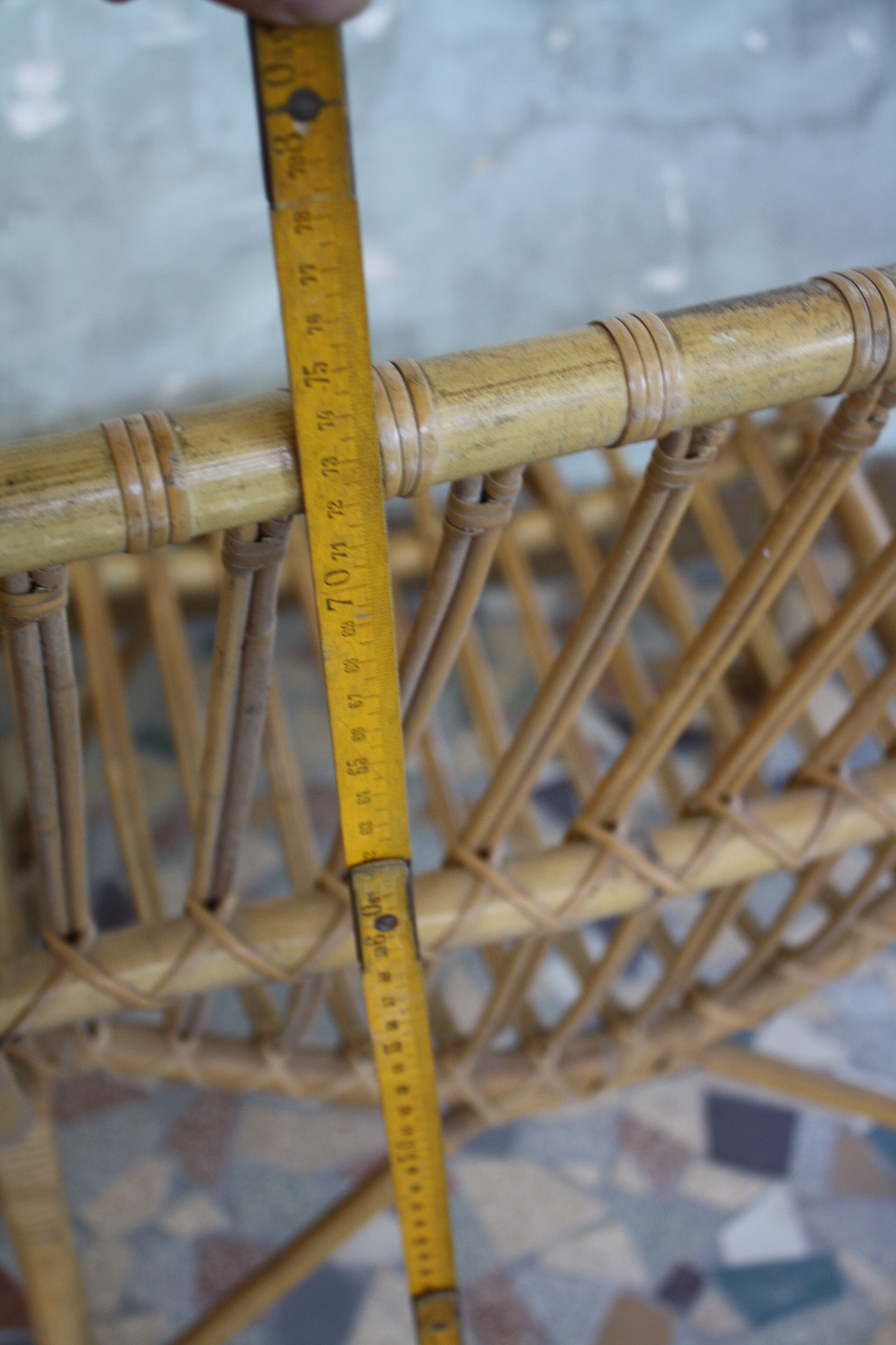 Vintage rattan bench 1960