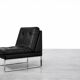 Canapé modulaire vintage allemand moderne minimaliste en cuir et chrome du milieu du siècle