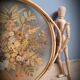 Rattan tray dried flowers