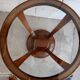 Modernist round pedestal table with glass top Ø75