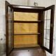 Secrétaire vitrine en chêne meuble 2 corps avec abattant
