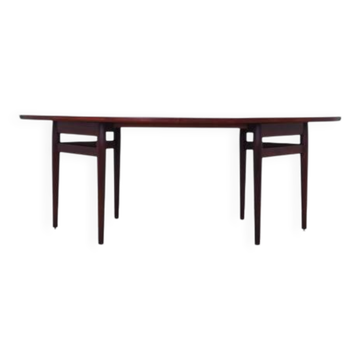 Oval rosewood table, 1950s, Danish design, designer: Arne Vodder, productio