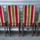 Set of 6 Louis XIII style chairs in turned wood and velvet.