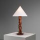 Organic form sculptural teak table lamp