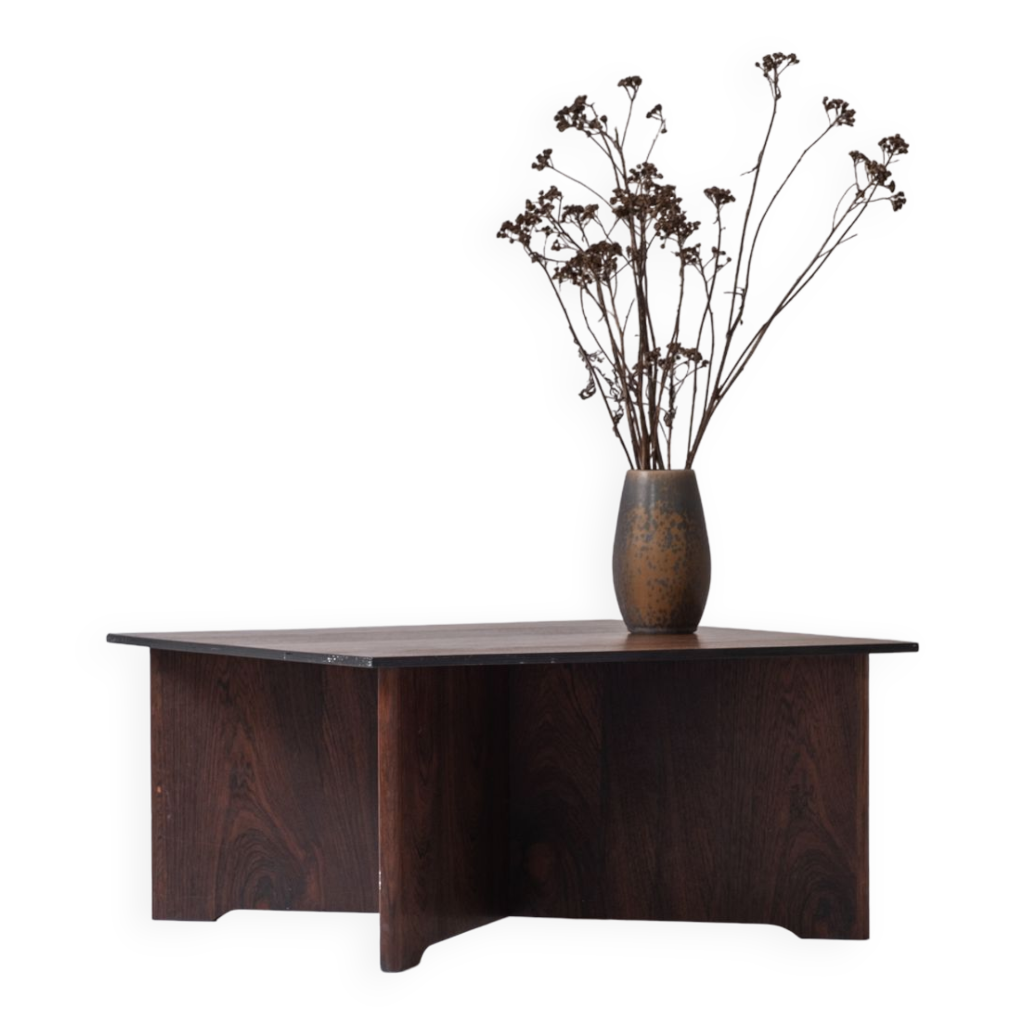 Rosewood square coffee table from Denmark, designed in the 1960s.