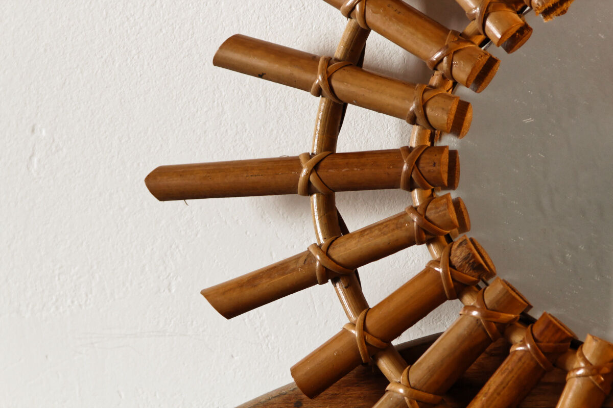 Rattan sun mirror